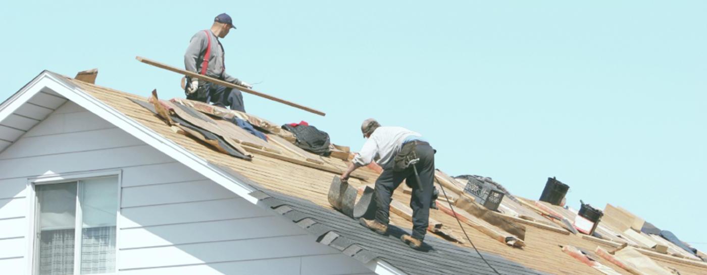 men on roof 